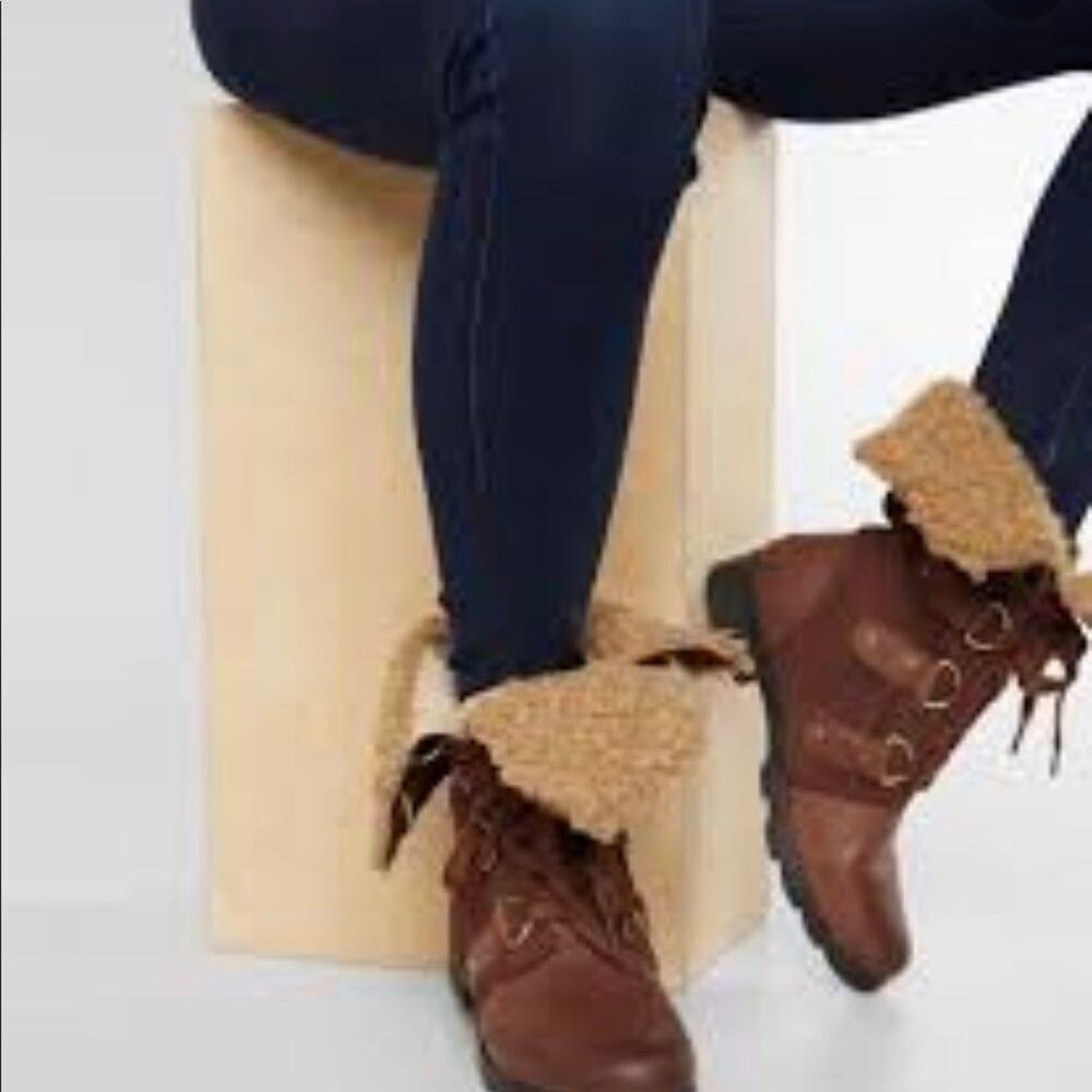 SOREL EMELIE LACE BROWN BOOTS SIZE 11